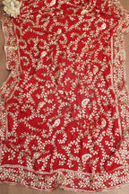 Red Hand Gotta Patti Work Crepe Two Piece Unstitched Suit Set - Luxurion World