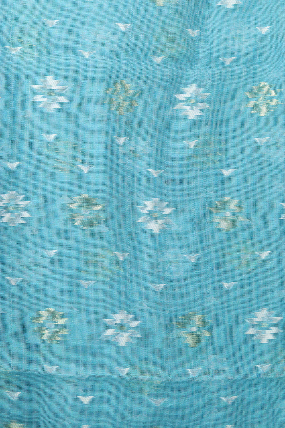 Blue Jamdani Cotton Silk Three Piece Suit Set - Luxurion World