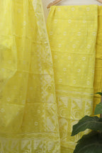 Yellow Jamdani Cotton Silk Suit Set - Luxurion World
