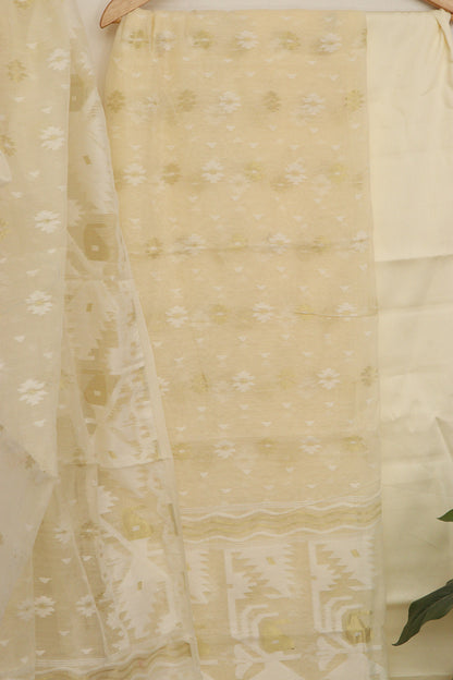 Pastel Jamdani Cotton Silk Suit Set - Luxurion World