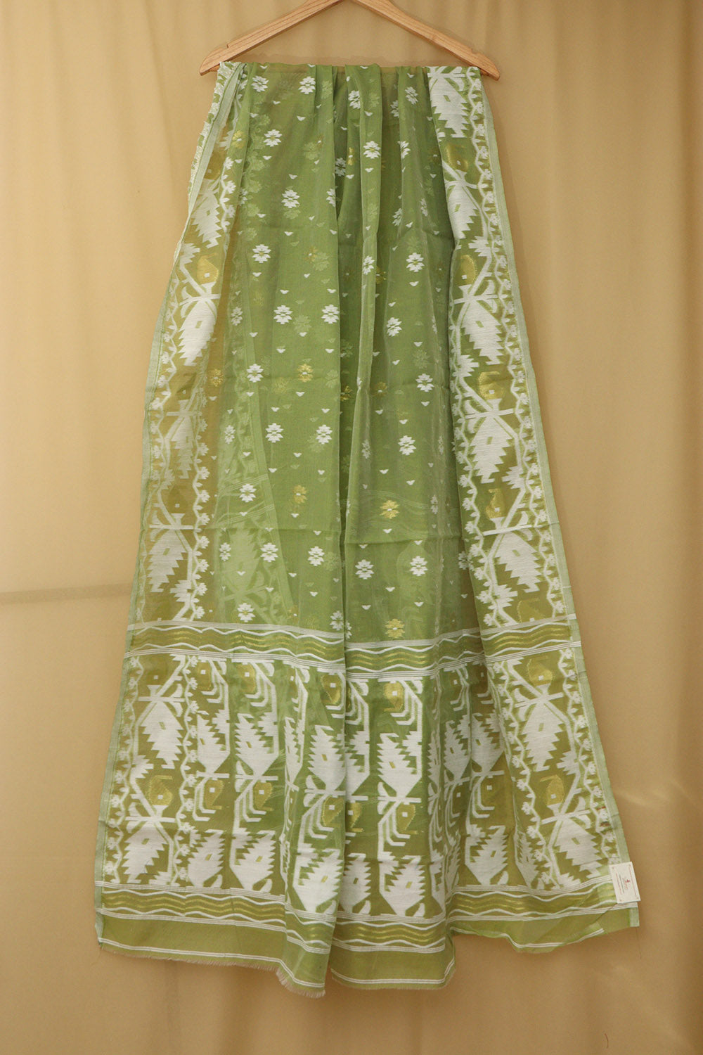 Green Jamdani Cotton Silk Suit Set - Luxurion World