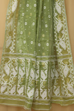 Green Jamdani Cotton Silk Suit Set - Luxurion World