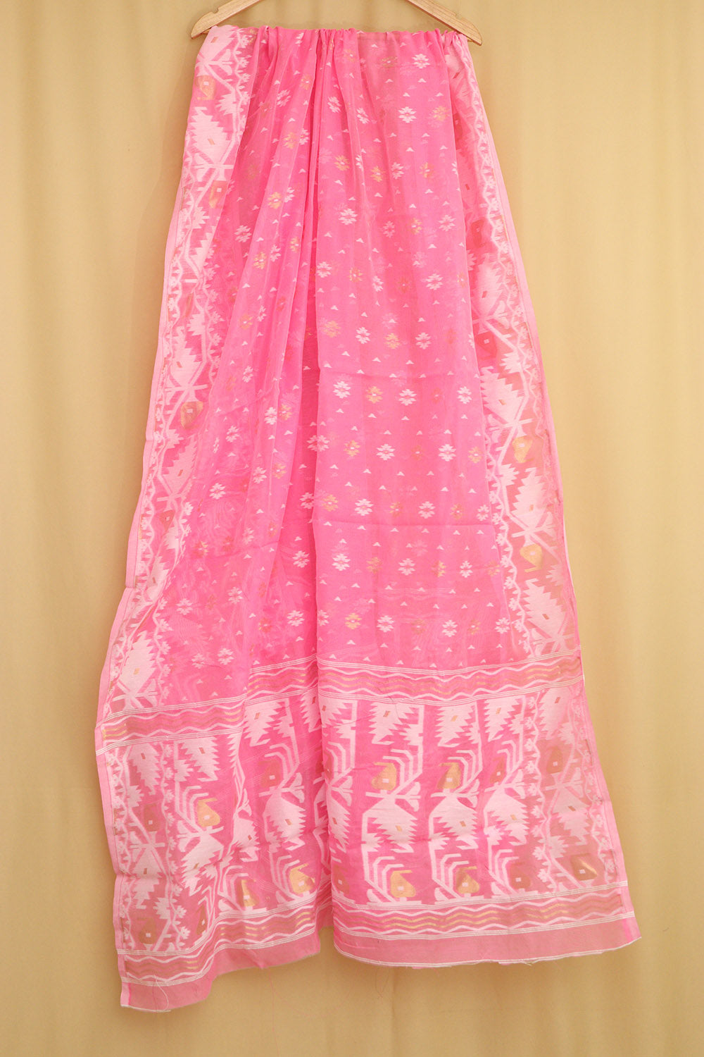 Stunning Pink Jamdani Cotton Silk Suit Set - Luxurion World