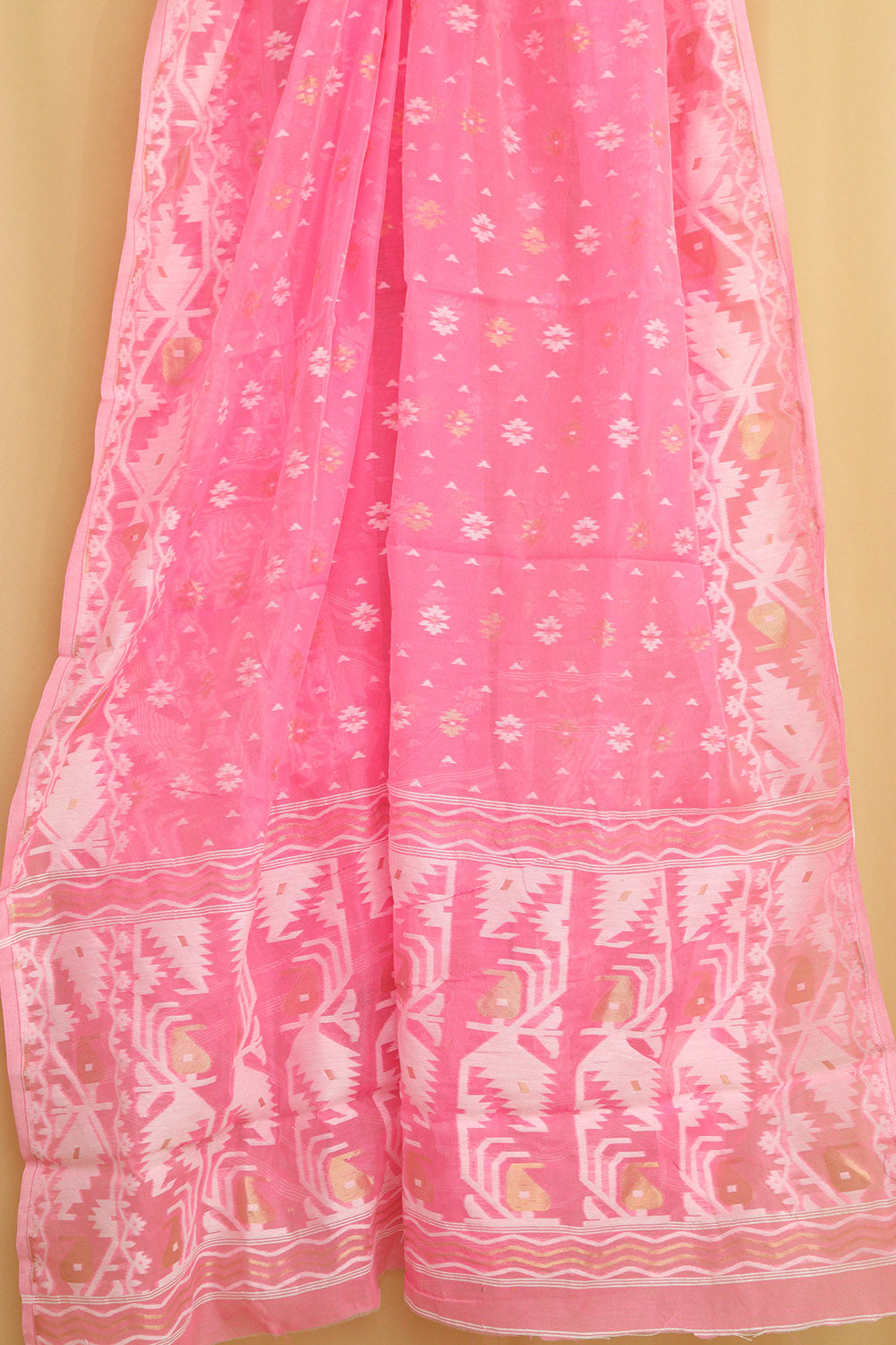 Stunning Pink Jamdani Cotton Silk Suit Set - Luxurion World
