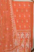 Orange Jamdani Cotton Silk Suit Set - Luxurion World