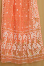 Orange Jamdani Cotton Silk Suit Set - Luxurion World