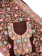Elegant Maroon Kashmiri Aari Work Cotton Suit Set - Luxurion World