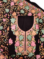 Elegant Black Kashmiri Aari Work Cotton Suit Set - Luxurion World