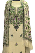 Elegant Pastel Kashmiri Aari Work Georgette Three Piece Unstitched Suit Set - Luxurion World