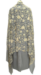 Elegant Grey Kashmiri Aari Work Georgette Three Piece Unstitched Suit Set - Luxurion World