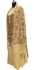 Pastel Kashmiri Aari Work Georgette Three Piece Unstitched Suit Set - Luxurion World
