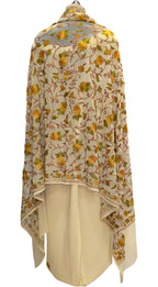 Pastel Kashmiri Aari Work Georgette Three Piece Unstitched Suit Set - Luxurion World