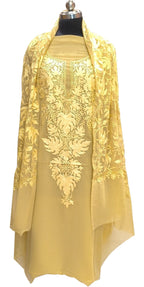 Elegant Pastel Kashmiri Aari Work Georgette Three Piece Unstitched Suit Set - Luxurion World
