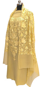 Elegant Pastel Kashmiri Aari Work Georgette Three Piece Unstitched Suit Set - Luxurion World