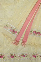 Pastel Kota Doria Real Zari Two Piece Unstitched Suit Set - Luxurion World