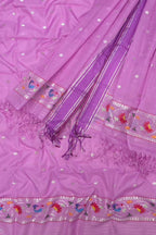 Purple Kota Doria Real Zari Two Piece Unstitched Suit Set - Luxurion World