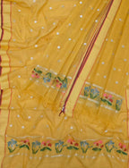Yellow Kota Doria Real Zari Two Piece Unstitched Suit Set - Luxurion World