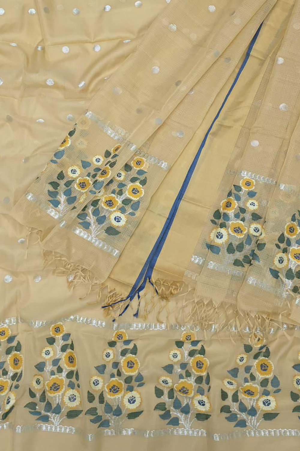 Pastel Kota Doria Real Zari Two Piece Unstitched Suit Set