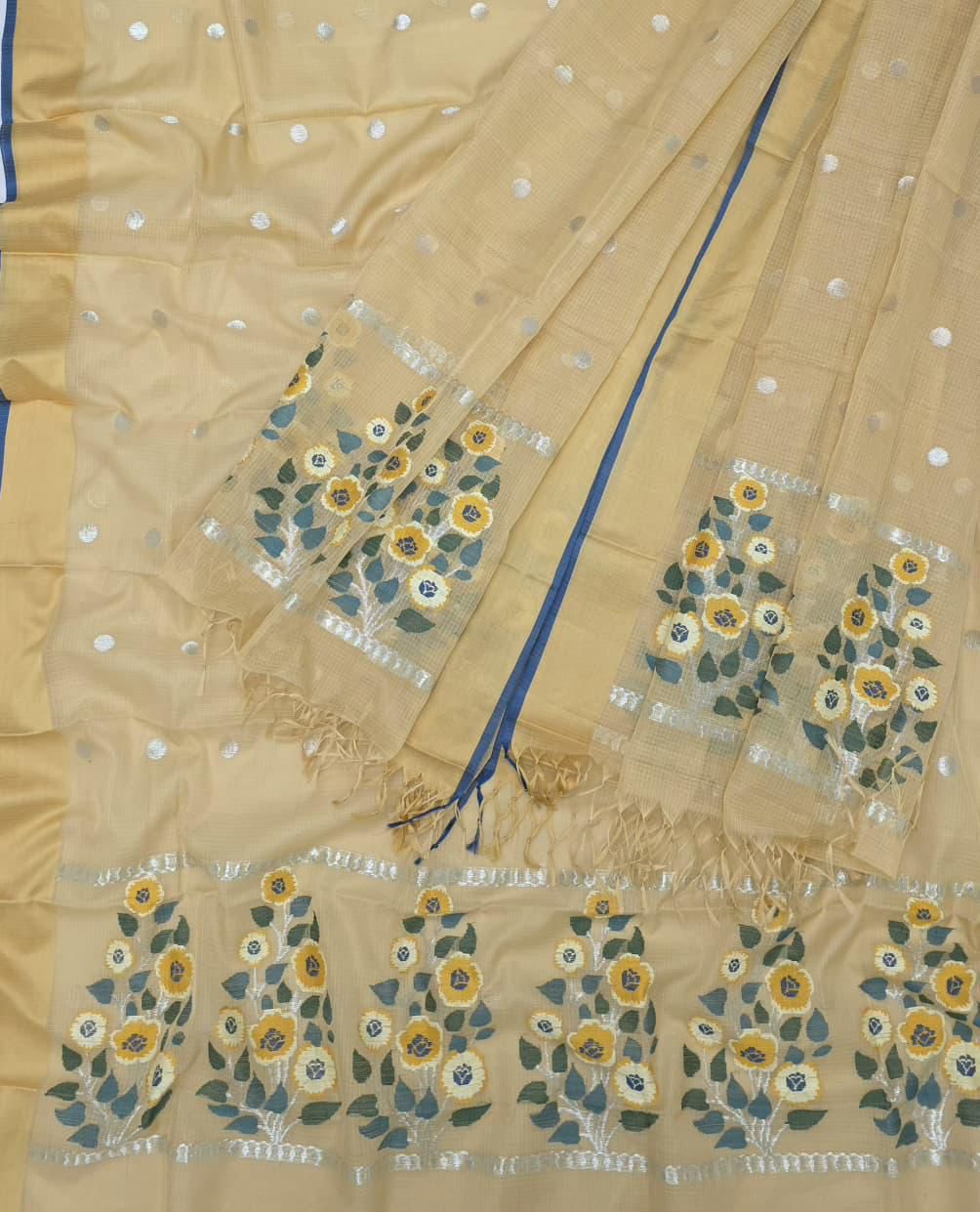 Pastel Kota Doria Real Zari Two Piece Unstitched Suit Set