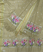 Cream Kota Doria Real Zari Two Piece Unstitched Suit Set - Luxurion World