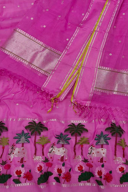 Pretty in Pink: Kota Doria Real Zari Two Piece Unstitched Suit Set