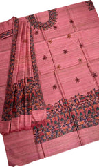 Hand Painted Madhubani Tussar Ghicha Suit Set - Luxurion World