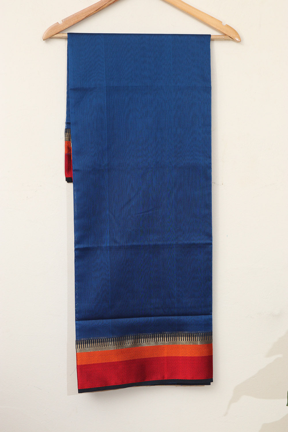 Blue Maheshwari Cotton Silk Suit - Handloom Elegance - Luxurion World