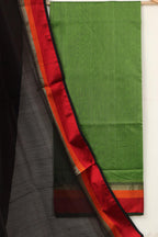 Green Maheshwari Cotton Silk Suit - Handloom Elegance - Luxurion World