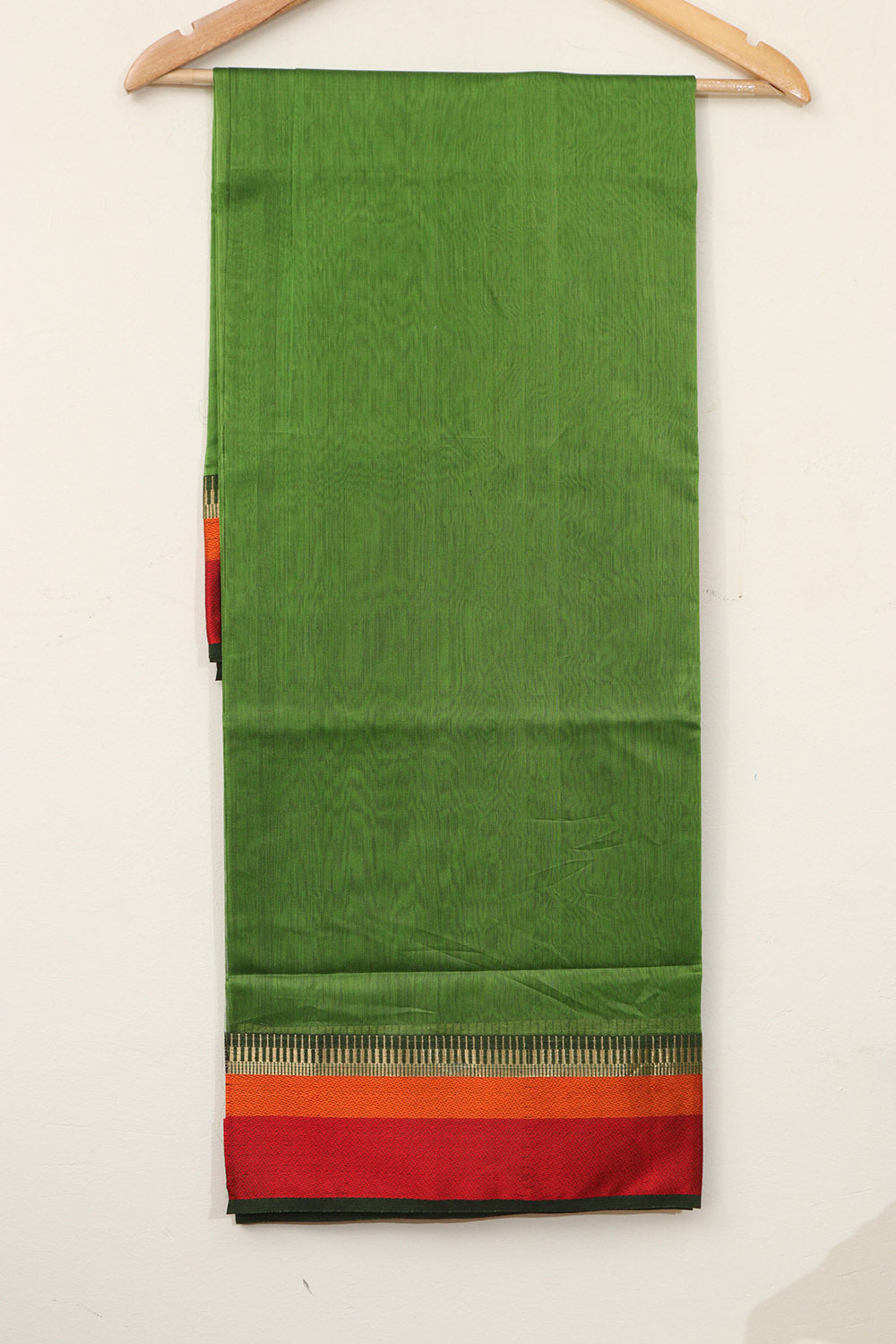 Green Maheshwari Cotton Silk Suit - Handloom Elegance - Luxurion World