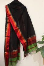Green Maheshwari Cotton Silk Suit - Handloom Elegance - Luxurion World