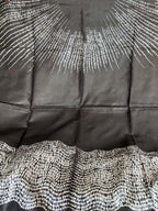 Black Shibori Tie N Dye Tussar Silk Two Piece Unstitched Suit Set - Luxurion World