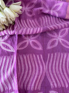 Stunning Purple Shibori Tie N Dye Maheshwari Silk Two Piece Unstitched Suit Set - Luxurion World
