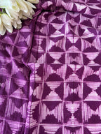 Stunning Purple Shibori Tie N Dye Maheshwari Silk Two Piece Unstitched Suit Set - Luxurion World
