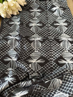 Black Shibori Tie N Dye Maheshwari Silk Two Piece Unstitched Suit Set - Luxurion World