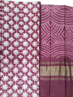 Pink Shibori Chanderi Silk Two Piece Unstitched Suit Set - Luxurion World