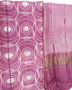 Pink Shibori Chanderi Silk Two Piece Unstitched Suit Set - Luxurion World