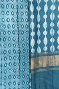 Blue Shibori Chanderi Silk Two Piece Unstitched Suit Set - Luxurion World