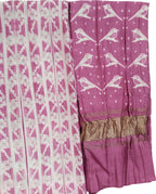 Pink Shibori Chanderi Silk Two Piece Unstitched Suit Set - Luxurion World