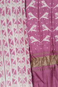 Pink Shibori Chanderi Silk Two Piece Unstitched Suit Set - Luxurion World