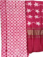 Pink Shibori Chanderi Silk Two Piece Unstitched Suit Set - Luxurion World