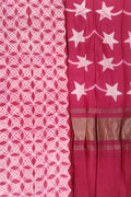 Pink Shibori Chanderi Silk Two Piece Unstitched Suit Set - Luxurion World