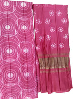 Pink Shibori Chanderi Silk Two Piece Unstitched Suit Set - Luxurion World