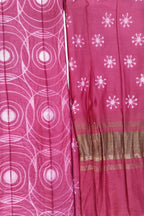 Pink Shibori Chanderi Silk Two Piece Unstitched Suit Set - Luxurion World