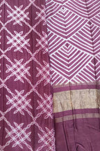 Pink Shibori Chanderi Silk Two Piece Unstitched Suit Set - Luxurion World