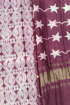 Brown Shibori Chanderi Silk Two Piece Unstitched Suit Set - Luxurion World