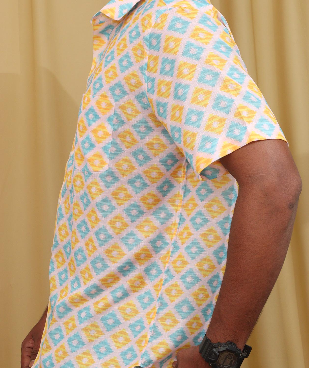 Vibrant Multicolor Wrinkle Free Cotton Linen Digital Printed Shirt - Luxurion World