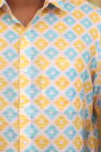 Vibrant Multicolor Wrinkle Free Cotton Linen Digital Printed Shirt - Luxurion World