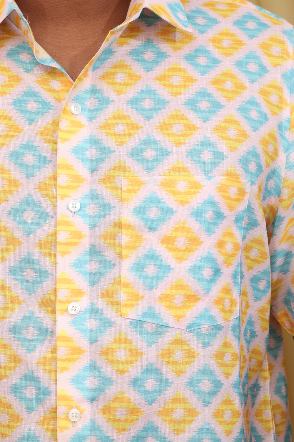 Vibrant Multicolor Wrinkle Free Cotton Linen Digital Printed Shirt - Luxurion World