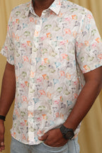 Vibrant Multicolor Wrinkle Free Cotton Linen Digital Printed Shirt - Luxurion World