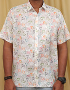 Vibrant Multicolor Wrinkle Free Cotton Linen Digital Printed Shirt - Luxurion World